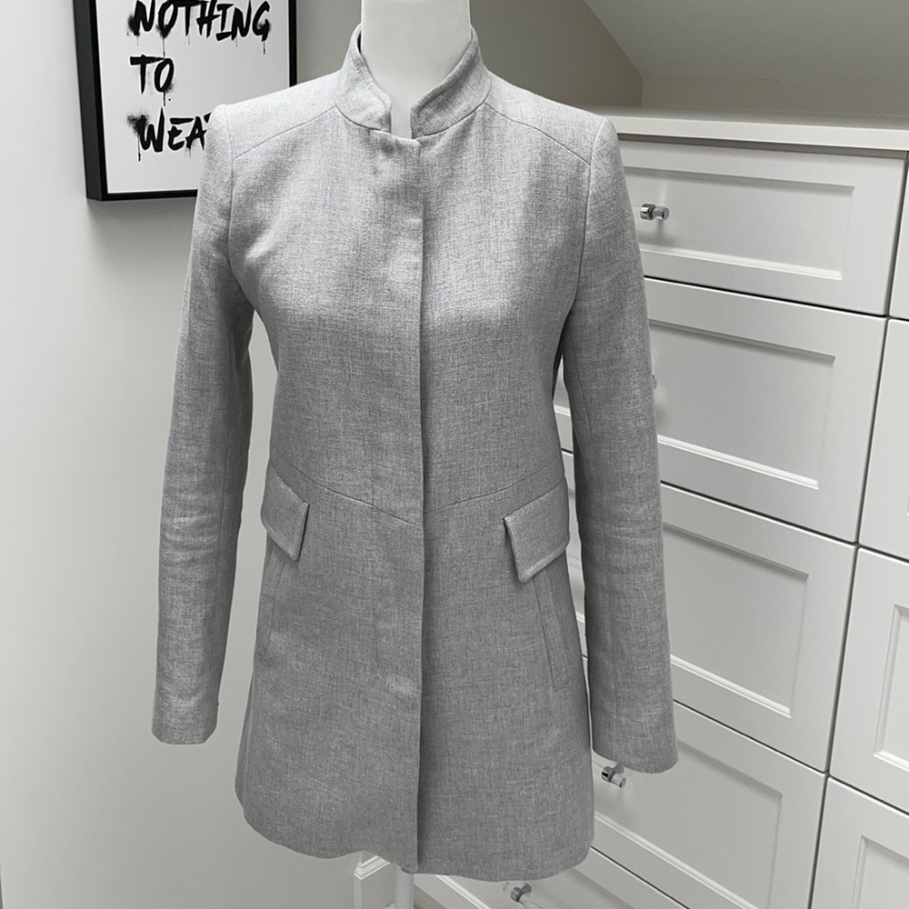 Zara elongated blazer coat, size M, light Gray